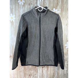 Marc New York Andrew Womens Outwear Sz M Black White Hearingbone Stretch Pockets